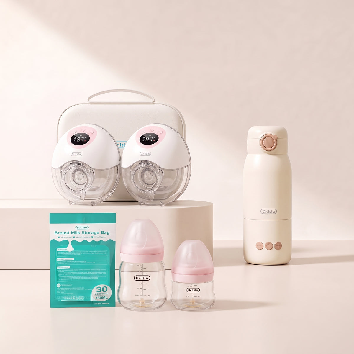 Pump & Go Bundle: EB50D Double Breast Pump Set + TC10 Portable Baby Formula Kettle
